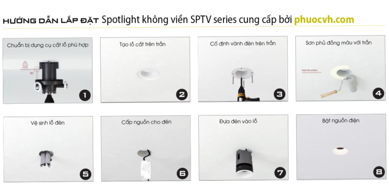 Spotlight không viền SPTV series 18 den am tran sportlight khong vien 2