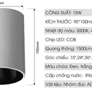 Đèn bơ chiếu rọi 10W - 15W