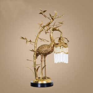 Đèn Bàn Hạc Cầm Đồng Pha Lê ĐB70 – Nét chấm phá nổi bật cho không gian Đèn bàn hạc cầm đồng pha lê ĐB70 được ưa chuộng sử dụng trong không gian phòng khách. Mẫu đèn này có vẻ đẹp thanh lịch, nhẹ nhàng, tinh tế và được chạm khắc tỉ mỉ. Chất liệu cao cấp, tinh tế trong từng đường nét, đây chắc chắn là mảnh ghép hoàn hảo cho không gian của bạn. Review chi tiết Đèn bàn Hạc cầm đồng pha lê ĐB70 Thiết kế ấn tượng Đây là mẫu đèn bạn được lấy cảm hứng từ những chú hạc xinh đẹp. Hạc là biểu tượng của sự bất tử cùng trí tuệ siêu phàm của con người. Chiếc đèn được chế tác từ những chất liệu cao cấp: đồng và pha lê. Dưới bàn tay tài hoa của các nghệ nhân, mẫu đèn bàn này đã toát lên vẻ đẹp thanh cao, tinh tế của “Tiên hạc” trong truyền thuyết. Miệng hạc ngậm chùm pha lê cách điệu tượng trưng cho sự thuần khiết, đầy cao quý. Mẫu đèn bàn này chắc chắn sẽ khiến không gian của bạn trở nên sang trọng và tinh tế hơn bao giờ hết. Đèn Bàn Hạc Cầm Đồng Pha Lê YB8180-2 Thủ Đô Đèn Xét về phong thủy, mẫu đèn để bàn cao cấp này có ý nghĩa mang lại sự may mắn, trí tuệ và sự trường thọ cho gia chủ. Với thiết kế sang trọng, quý phái, sản phẩm rất thích hợp với không gian mang phong cách cổ điển. Chất liệu cao cấp, bền đẹp Sản phẩm là mẫu đèn trang trí thuộc phân khúc cao cấp. Đèn là sự kết hợp hài hòa của 2 chất liệu đồng nguyên chất và pha lê cao cấp. Đây là 2 chất liệu nổi tiếng về độ bền và giá trị thẩm mỹ tuyệt vời. Đồng nguyên chất là chất liệu dễ uốn, dễ chế tác cùng ánh vàng kim ấm áp đầy mê hoặc. Pha lê cao cấp từ lâu đã được sử dụng trong trang trí nội thất nhờ khả năng khúc xạ ánh sáng ảo diệu, lung linh. Hai chất liệu cao cấp này thường được sử dụng trong trang trí nội thất hoàng gia thời xưa. Đèn Bàn Hạc Cầm Đồng Pha Lê YB8180-2 Thủ Đô Đèn Khả năng chiếu sáng vượt trội, hiệu quả Đèn bàn hạc cầm đồng pha lê ĐB70 có khả năng tỏa ánh sáng vô cùng tốt. Đèn led đui E14 cho ánh sáng màu trắng pha chút vàng nhẹ nên tạo cảm giác thoải mái, ấm cúng cho các thành viên trong gia đình. Ánh sáng xuyên qua chùm pha lê giúp làm tăng tính thẩm mỹ cho không gian phòng của bạn. Đánh giá khách quan về đèn bàn hạc cầm đồng pha lê ĐB70 Nếu bạn đang cần tìm một chiếc đèn trang trí cho phù hợp với không gian phòng khách của mình thì nhất định không được bỏ qua Đèn bàn hạc cầm đồng pha lê ĐB70. Với nhiều ưu điểm về chất liệu, phong cách thiết kế cùng khả năng chiếu sáng tuyệt đối, chắc chắn sản phẩm sẽ khiến không gian nhà bạn trở nên đẹp hơn bao giờ hết. Vậy nên đừng ngần ngại gọi ngay tới hotline của Thủ Đô Lighting để được tư vấn, hỗ trợ để sở hữu sản phẩm sớm nhất nhé. Hiện Thủ Đô Lighting đang triển khai chương trình khuyến mãi với nhiều ưu đãi hấp dẫn cho khách hàng như: Giảm giá lên đến 50% đối với các sản phẩm đèn trang trí . Thời gian bảo hành lên đến 2 năm. Hỗ trợ giao hàng tận nơi trên toàn quốc, bất kể khu vực nào. Hỗ trợ lắp đặt tại nhà hoặc hướng dẫn lắp đặt Online chi tiết cho những khách hàng ở xa. Đèn Bàn Hạc Cầm Đồng Pha Lê YB8180-2 Thủ Đô Đèn Mua đèn trang trí tại Hà Nội – Ship toàn quốc Thủ Đô Đèn đã và đang phân phối hàng trăm ngàn sản phẩm cho các nhà dân sinh, chung cư cao cấp, biệt thự,.. ở trên toàn lãnh thổ Việt Nam. Chúng tôi là đơn vị phân phối đèn trang trí tới hàng ngàn đại lý lớn nhỏ trên toàn quốc. Vì thế quý khách hàng có thể yên tâm khi mua hàng của chúng tôi để được trải nghiệm những sản phẩm cao cấp và dịch vụ ưu đãi từ công ty. Hãy liên hệ ngay với chúng tôi theo Hotline 0868.598.115 để được tư vấn và lựa chọn được những mẫu đèn trang trí phù hợp nhất với mọi không gian của bạn.