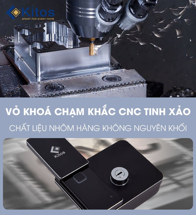 Khóa cửa thông minh Kitos DLS8 CNC 14 Khóa cửa thông minh Kitos DLS8 CNC - Ảnh 12
