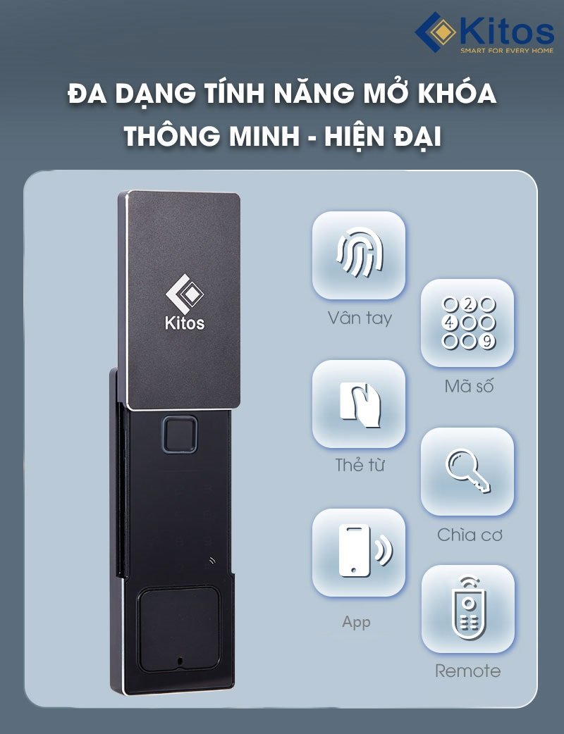 Khóa cửa thông minh Kitos DLS8 CNC 8 Khóa cửa thông minh Kitos DLS8 CNC - Ảnh 6