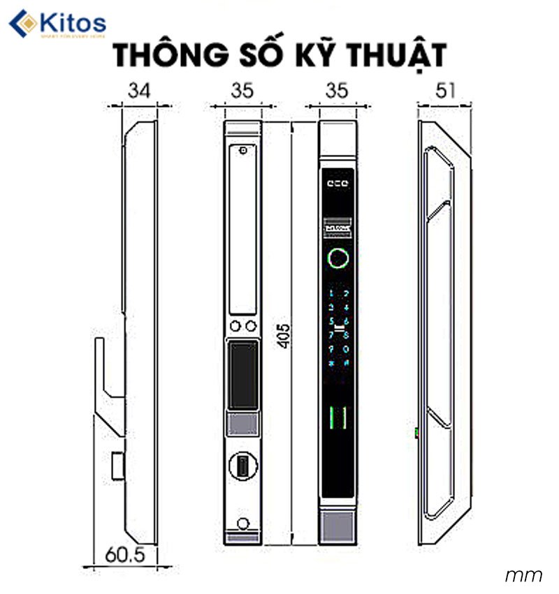 Khoá cửa thông minh Kitos ALS6 FACE PLUS 5 Khoá cửa thông minh Kitos ALS6 FACE PLUS - Ảnh 3