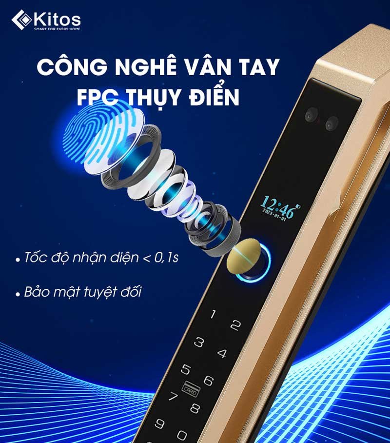 Khoá cửa thông minh Kitos ALS6 FACE PLUS 8 Khoá cửa thông minh Kitos ALS6 FACE PLUS - Ảnh 6
