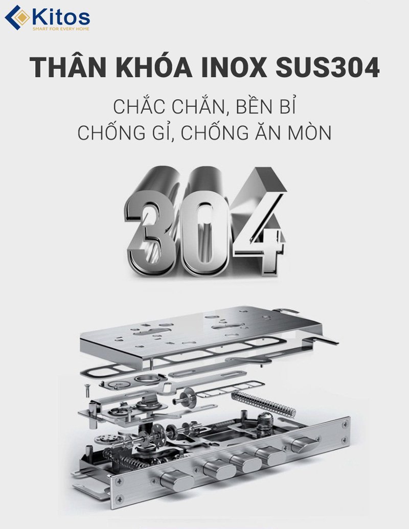Khóa cửa thông minh Kitos E3 Pro 7 Khóa cửa thông minh Kitos E3 Pro - Ảnh 5
