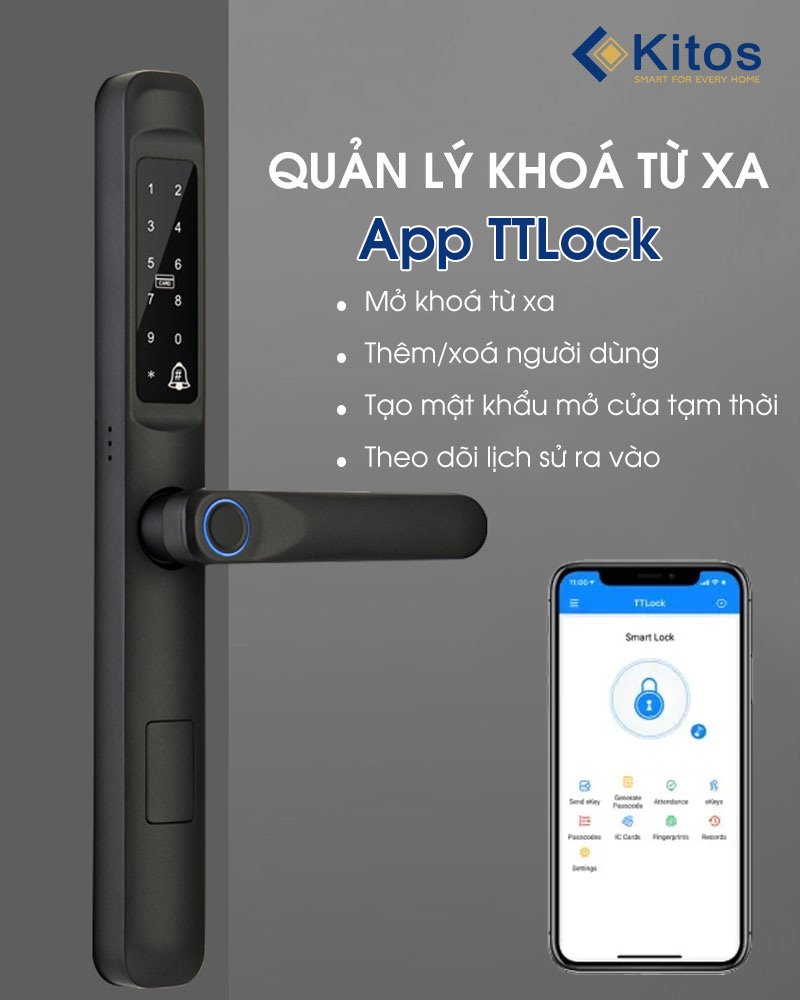 Khoá vân tay cửa nhôm KITOS ALX5 PRO 11 Khoá vân tay cửa nhôm KITOS ALX5 PRO - Ảnh 9