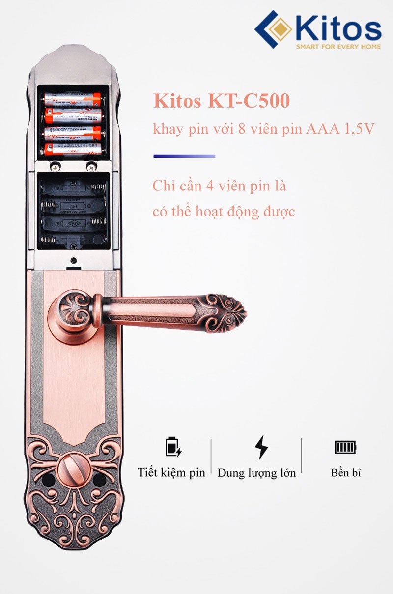 Khóa cửa vân tay Kitos KT-C500 11 Khóa cửa vân tay Kitos KT-C500 - Ảnh 9