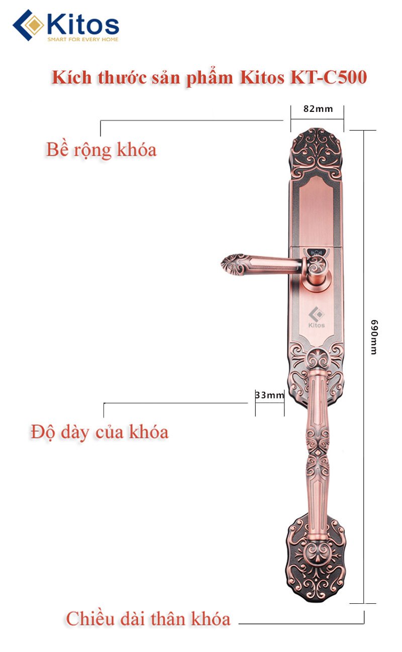 Khóa cửa vân tay Kitos KT-C500 12 Khóa cửa vân tay Kitos KT-C500 - Ảnh 10