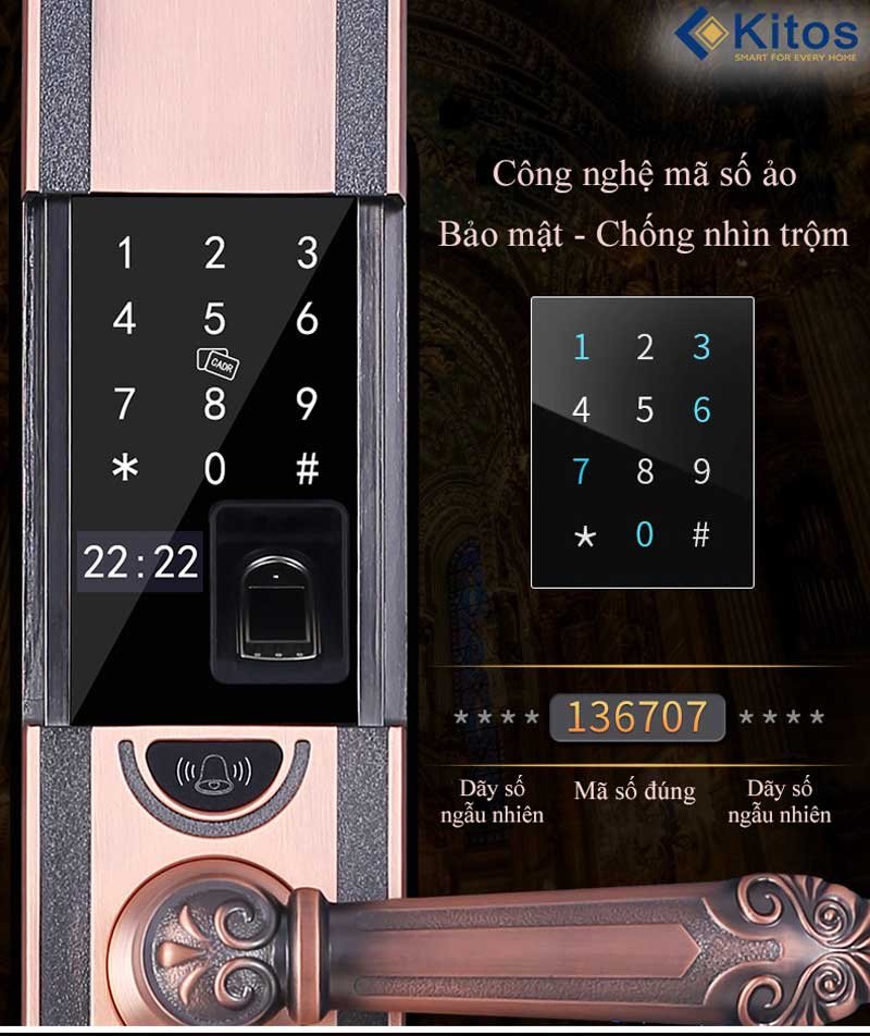 Khóa cửa vân tay Kitos KT-C500 4 Khóa cửa vân tay Kitos KT-C500 - Ảnh 2