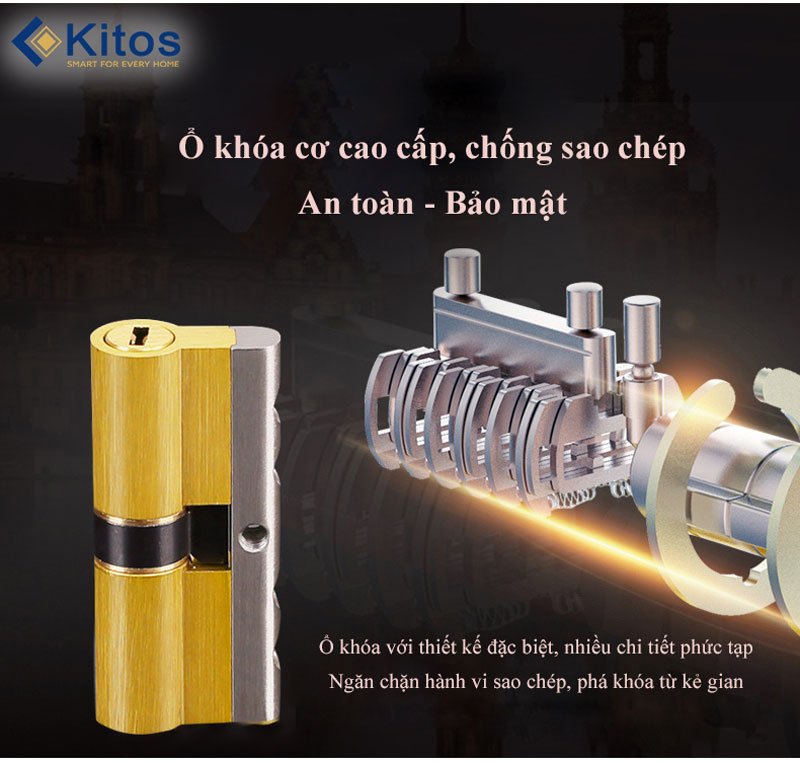 Khóa cửa vân tay Kitos KT-C500 6 Khóa cửa vân tay Kitos KT-C500 - Ảnh 4