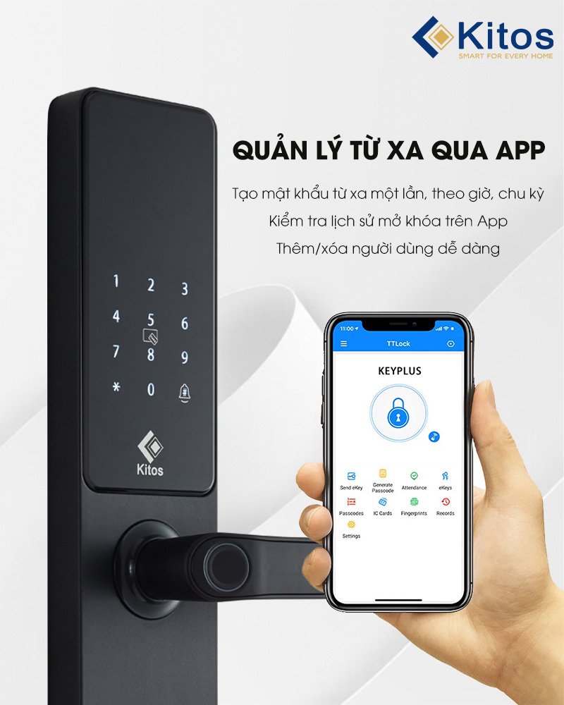 Khóa cửa thông minh Kitos E3 Pro 14 Khóa cửa thông minh Kitos E3 Pro - Ảnh 12