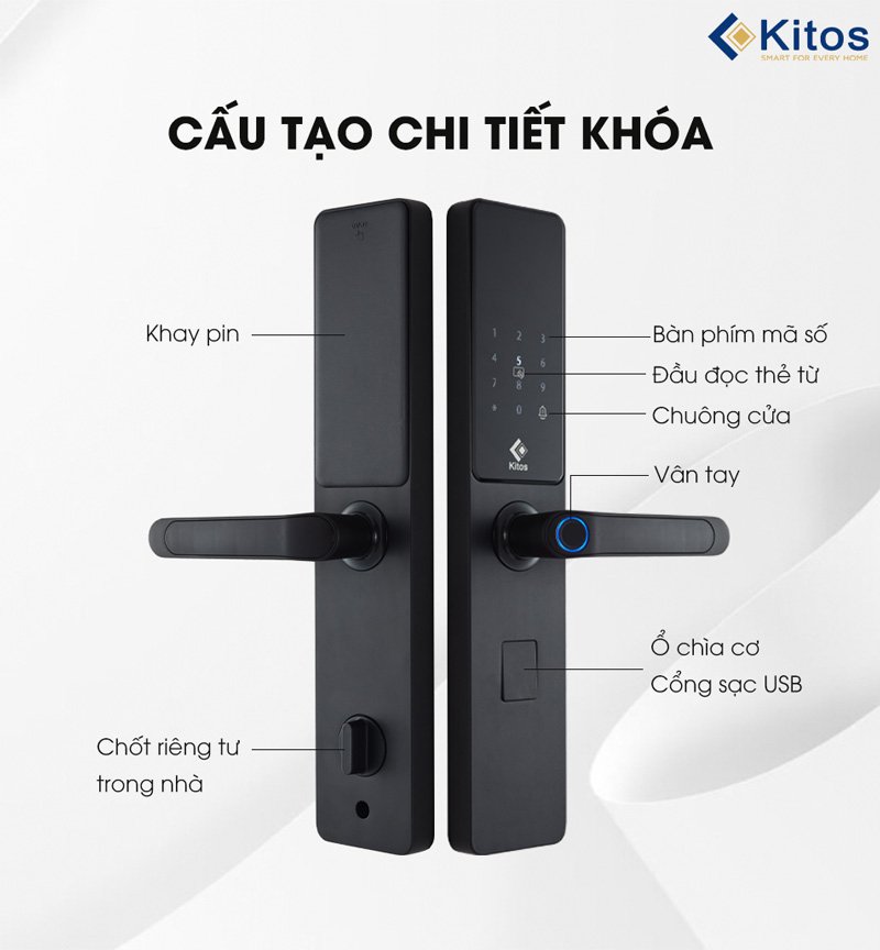 Khóa cửa thông minh Kitos E3 Pro 6 Khóa cửa thông minh Kitos E3 Pro - Ảnh 4
