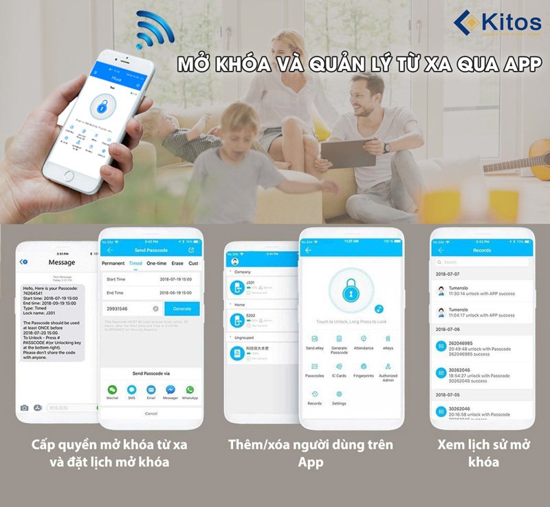 Khóa cửa thông minh Kitos DLS8 CNC 4 Khóa cửa thông minh Kitos DLS8 CNC - Ảnh 2