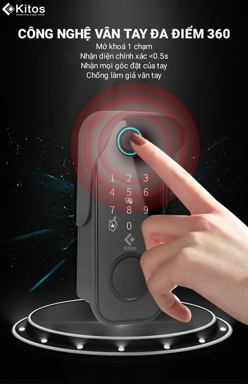 Khoá vân tay cửa cổng KITOS KT DL03 PRO 5 Khoá vân tay cửa cổng KITOS KT DL03 PRO - Ảnh 3