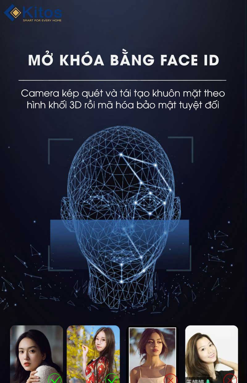Khoá cửa thông minh Kitos ALS6 FACE PLUS 4 Khoá cửa thông minh Kitos ALS6 FACE PLUS - Ảnh 2